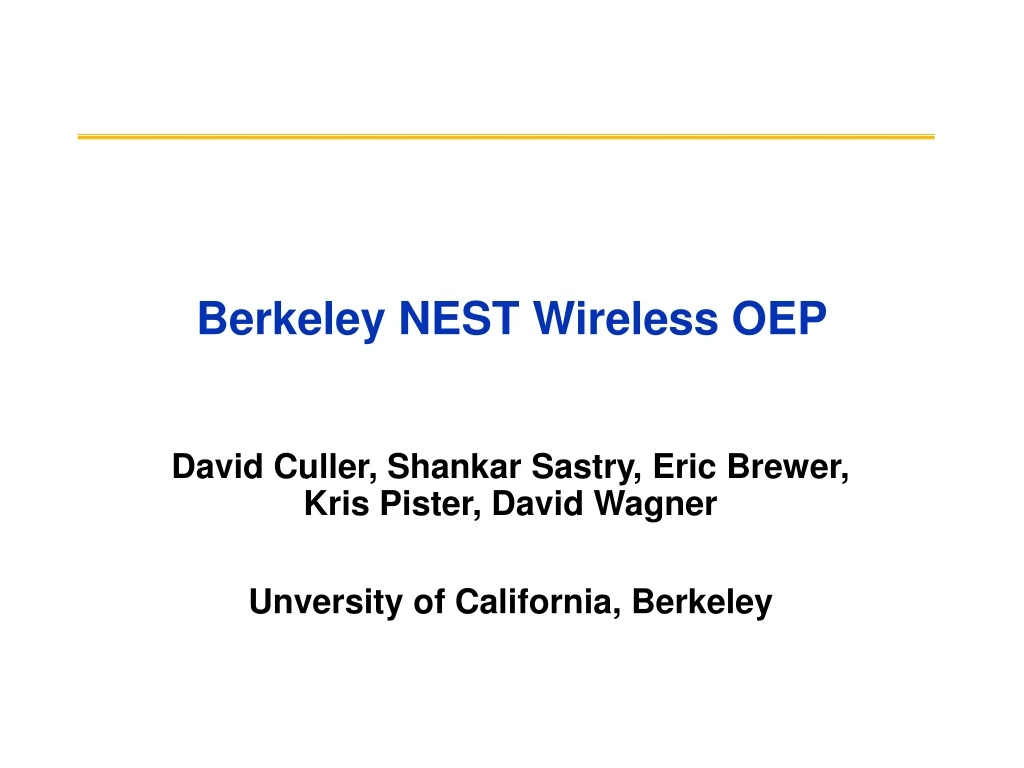 berkeley nest wireless oep