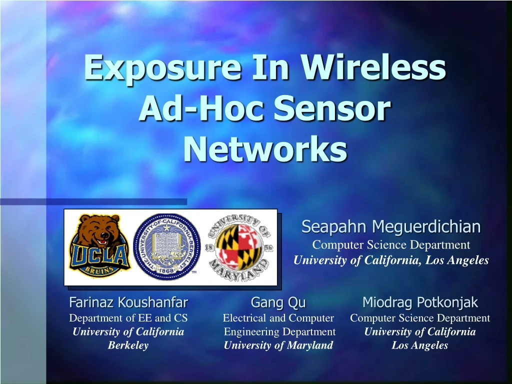 exposure in wireless ad hoc sensor networks