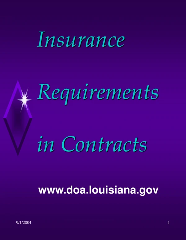 Insurance  Requirements  in Contracts