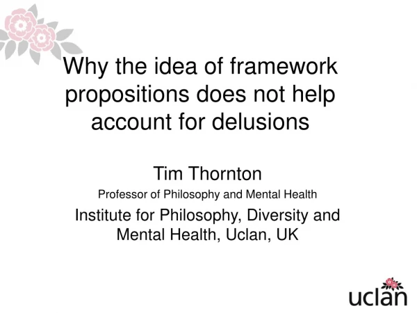 Why the idea of framework propositions does not help account for delusions