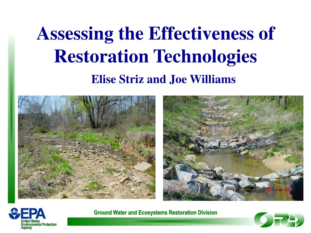 assessing the effectiveness of restoration