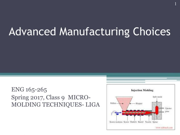 ENG 165-265 Spring 2017, Class 9  MICRO-MOLDING TECHNIQUES- LIGA