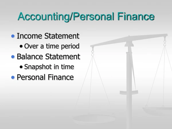 Accounting/Personal Finance