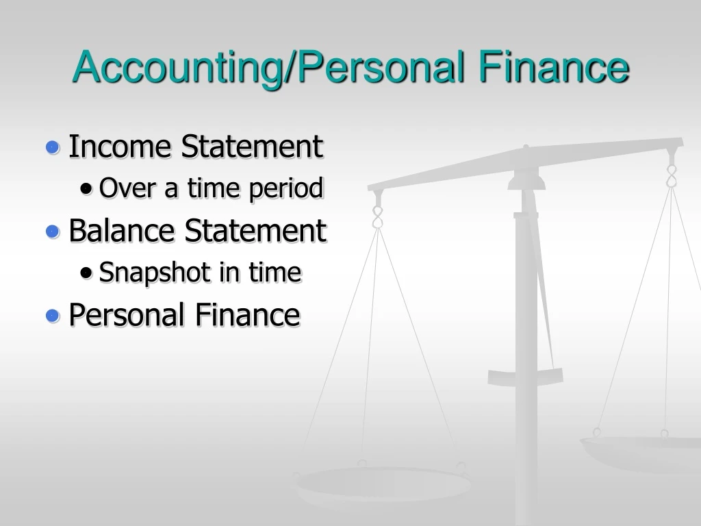 accounting personal finance