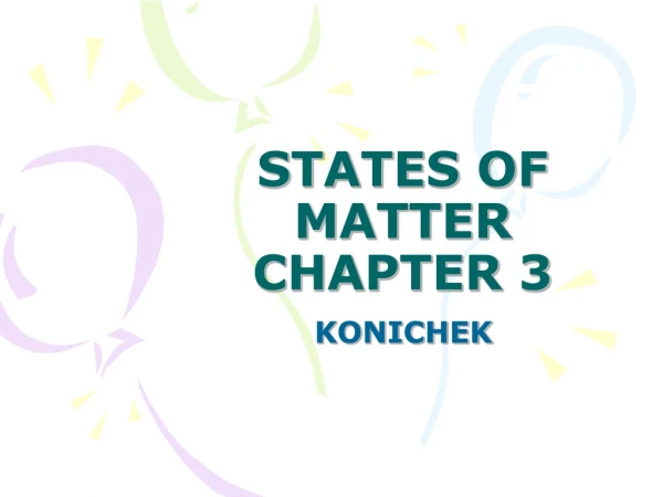 STATES OF MATTER CHAPTER 3