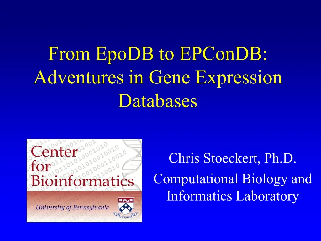 from epodb to epcondb adventures in gene expression databases