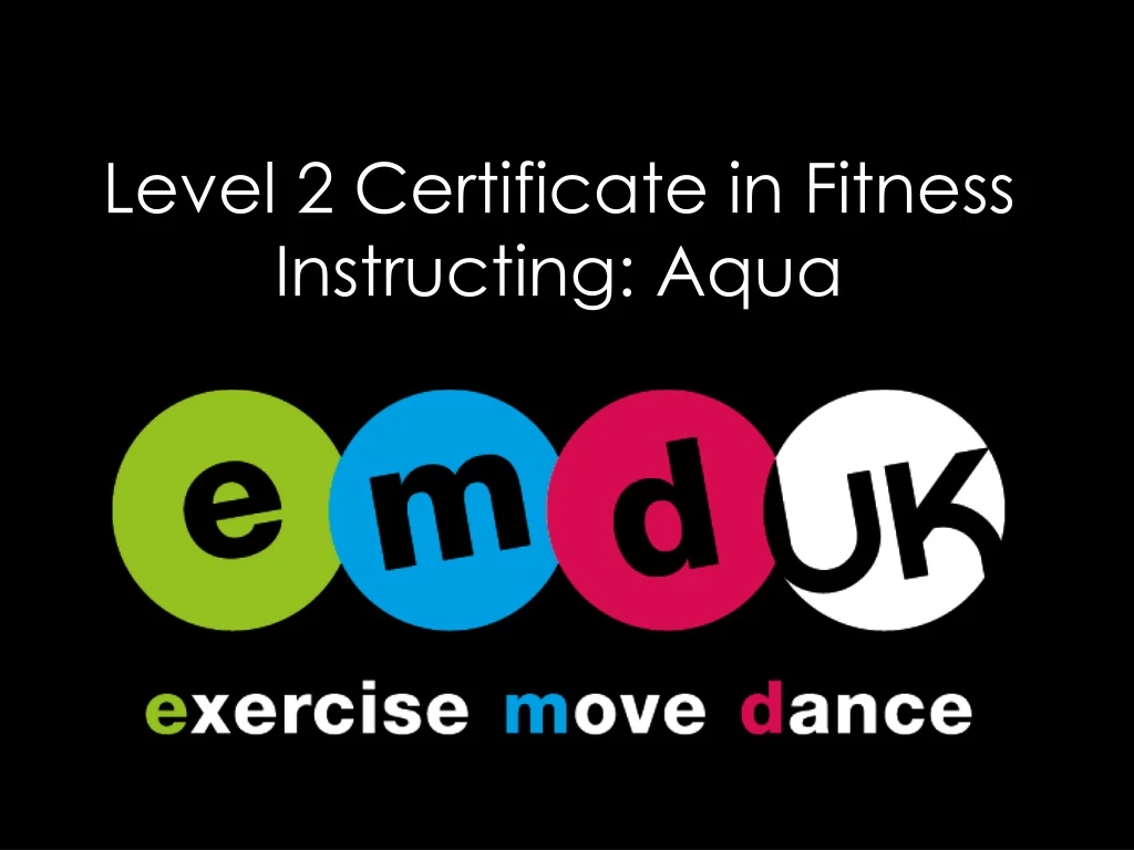 level 2 certificate in fitness instructing aqua