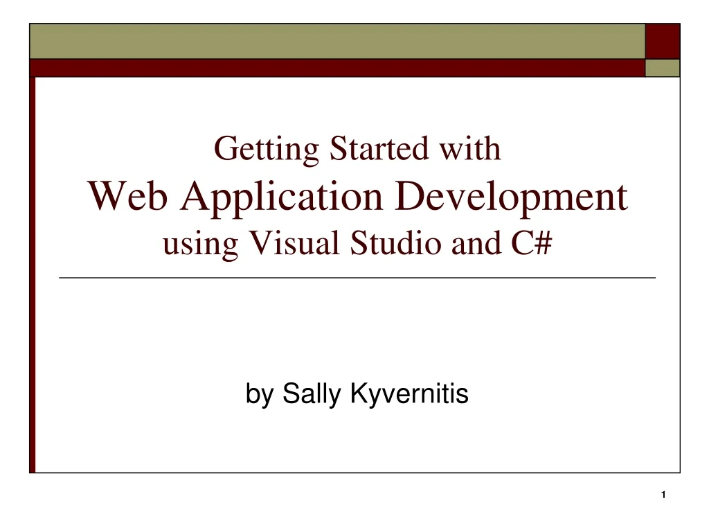 getting started with web application development using visual studio and c