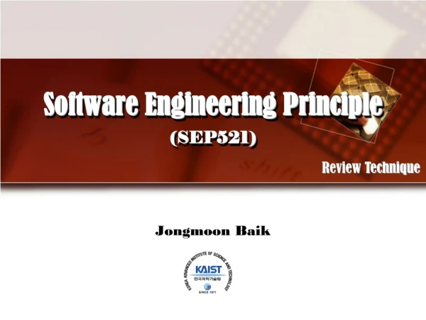 Software Engineering Principle (SEP521)