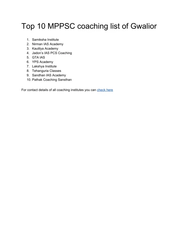list of best mppsc coaching in gwalior