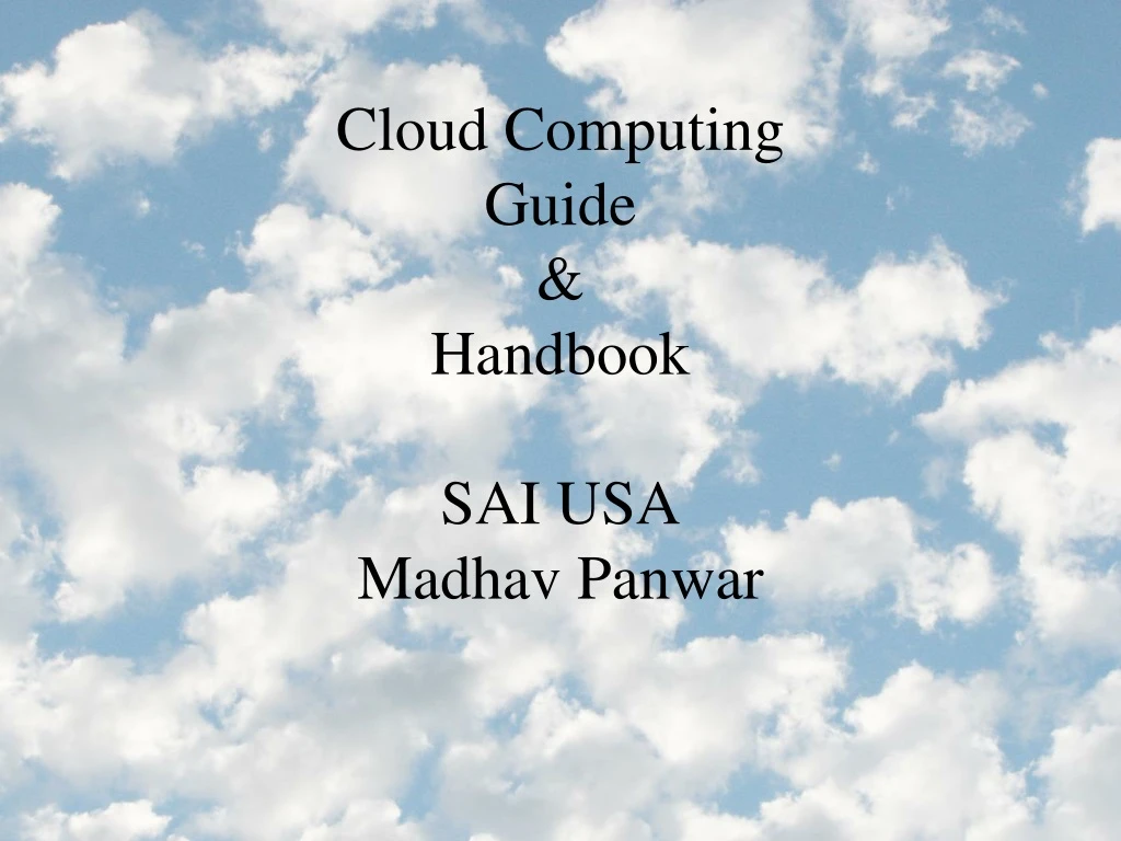 cloud computing guide handbook sai usa madhav panwar