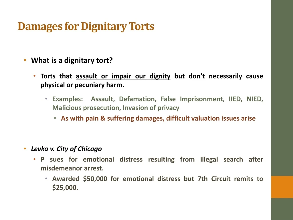 damages for dignitary torts