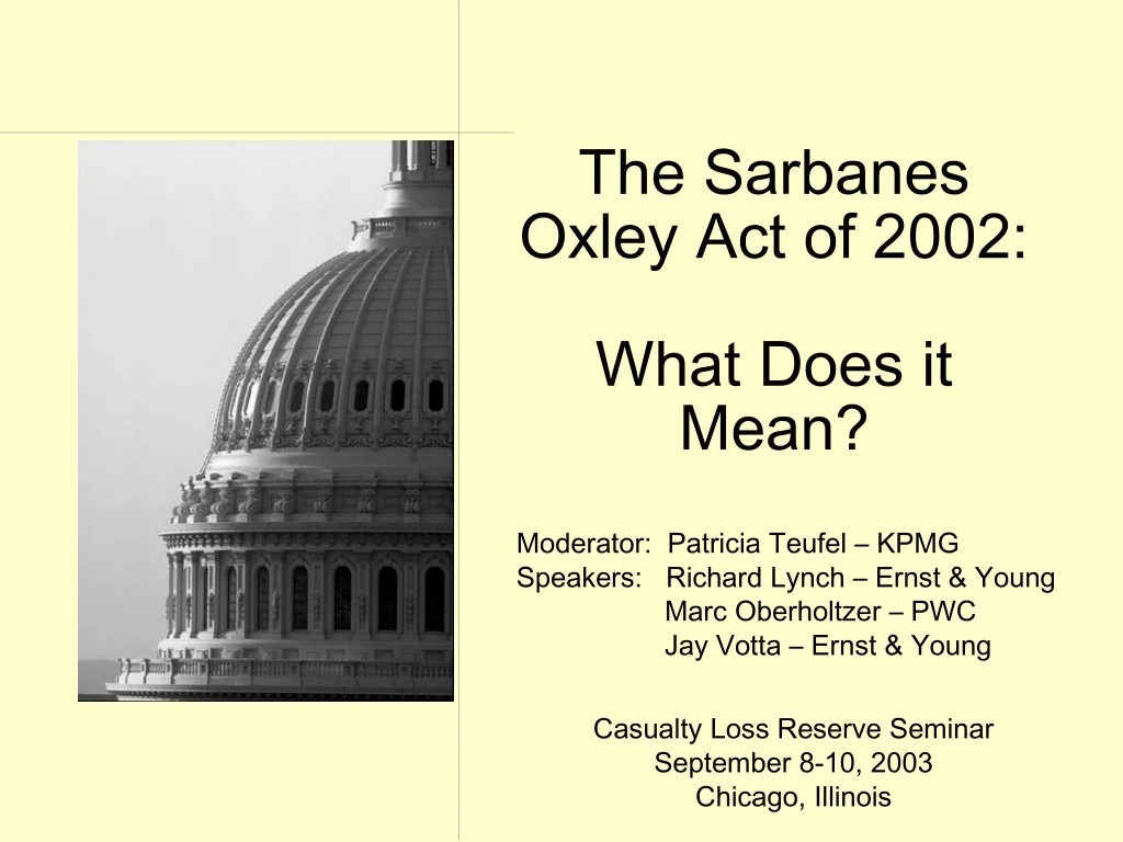 the sarbanes oxley act of 2002 what does it mean
