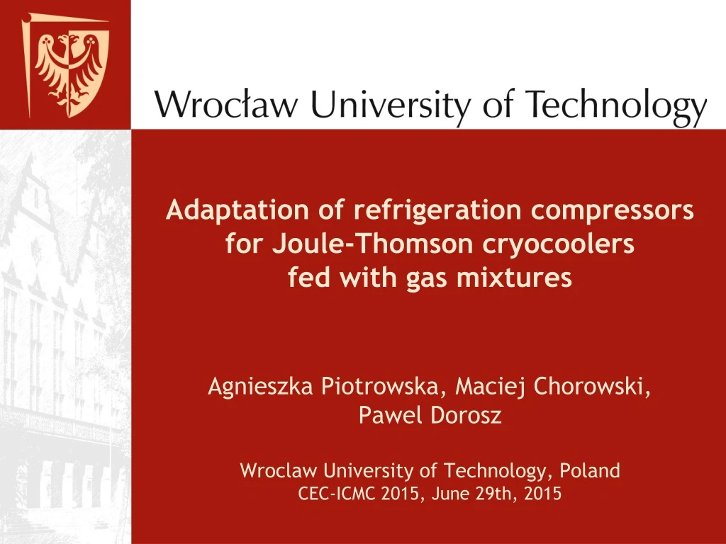 adaptation of refrigeration compressors for joule