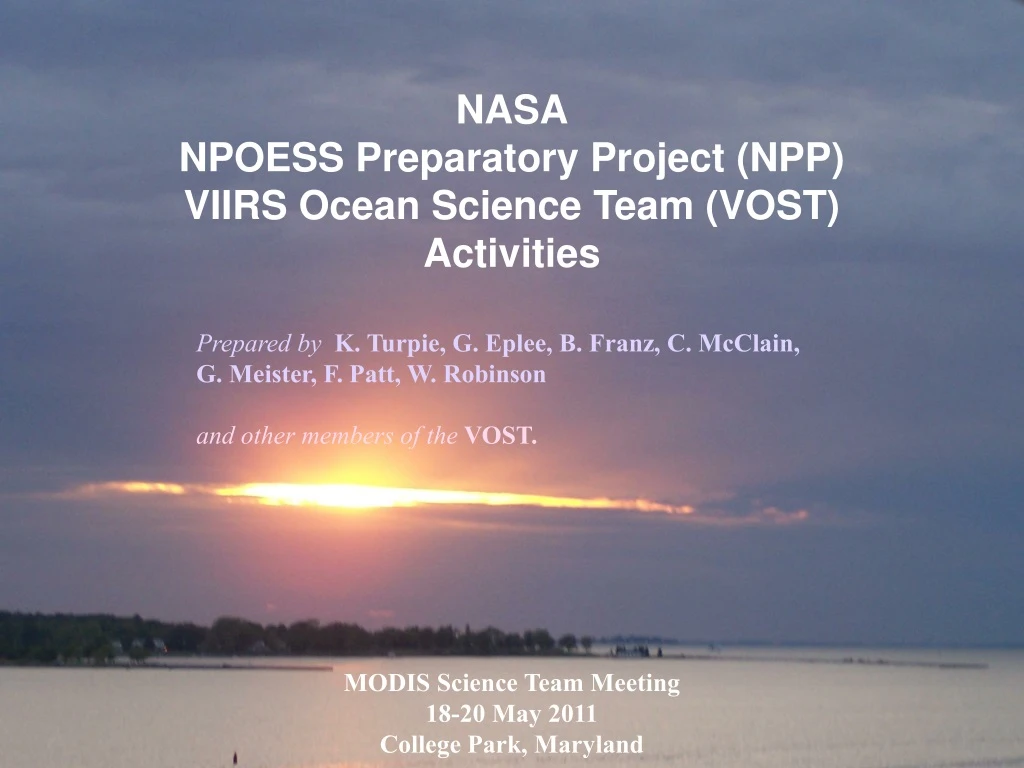 nasa npoess preparatory project npp viirs ocean