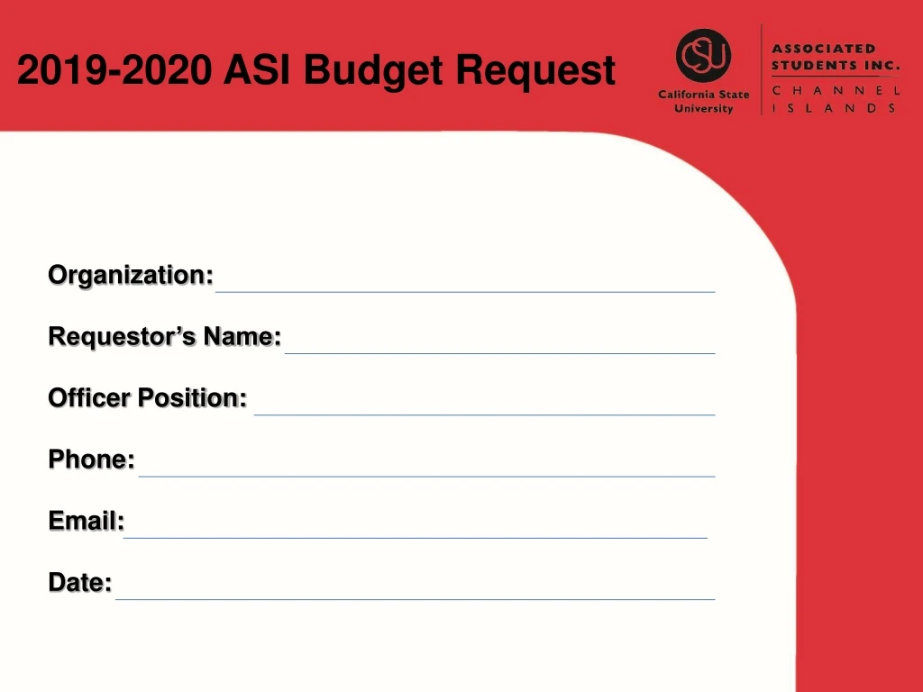 2019 2020 asi budget request