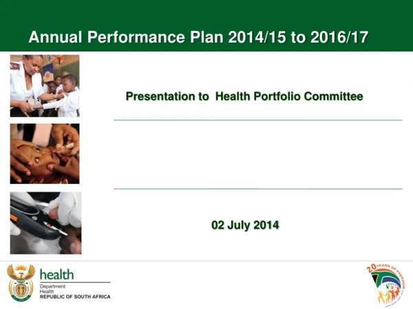 Presentation  to   Health Portfolio Committee