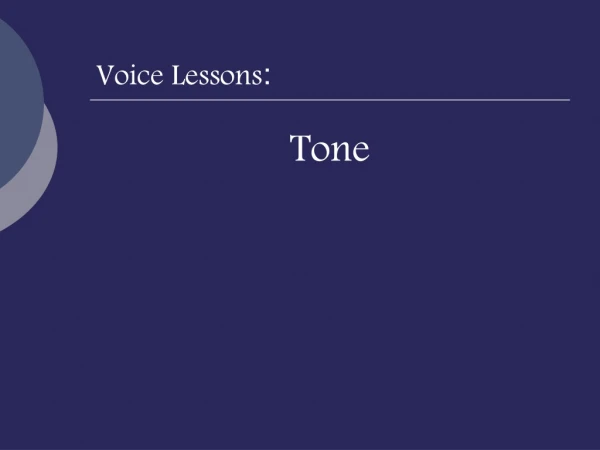 Voice Lessons :