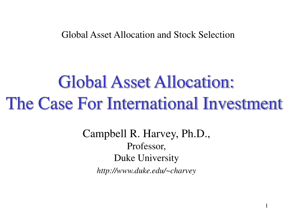 global asset allocation and stock selection