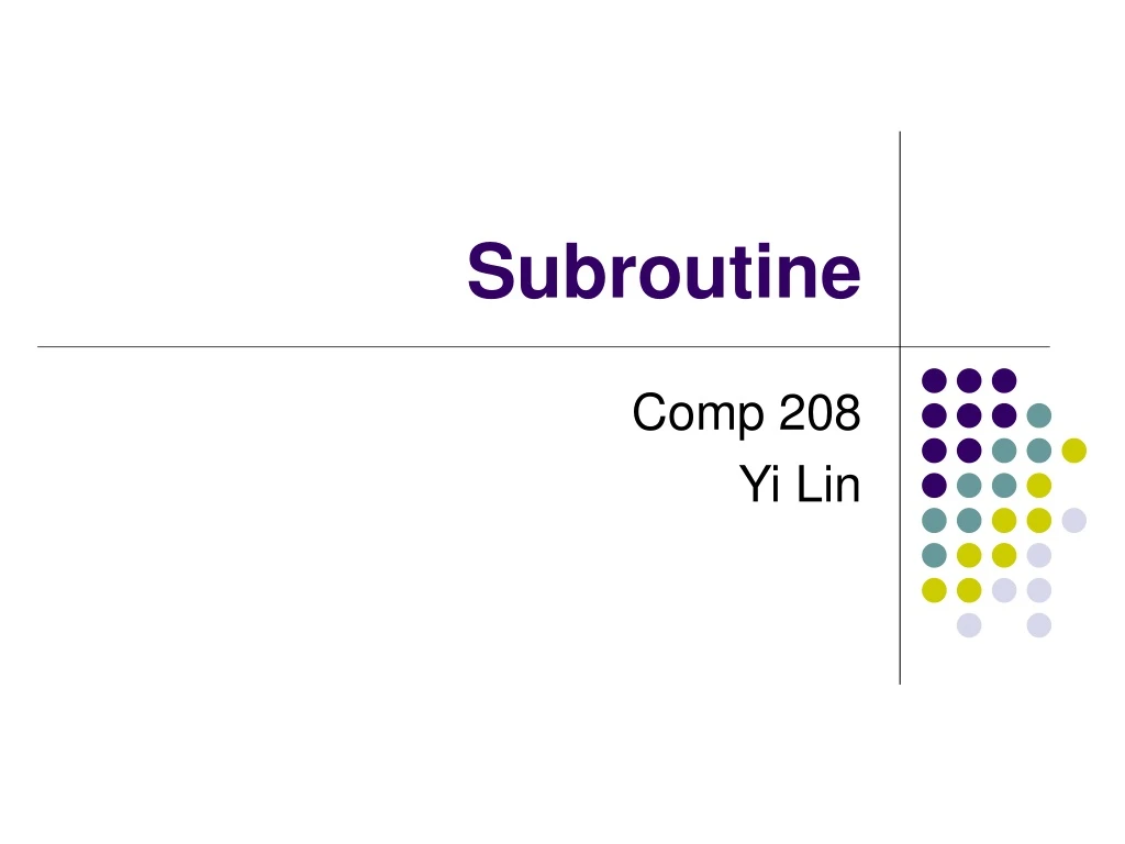 subroutine