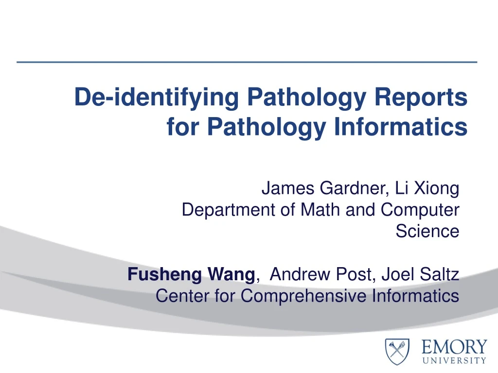 de identifying pathology reports for pathology