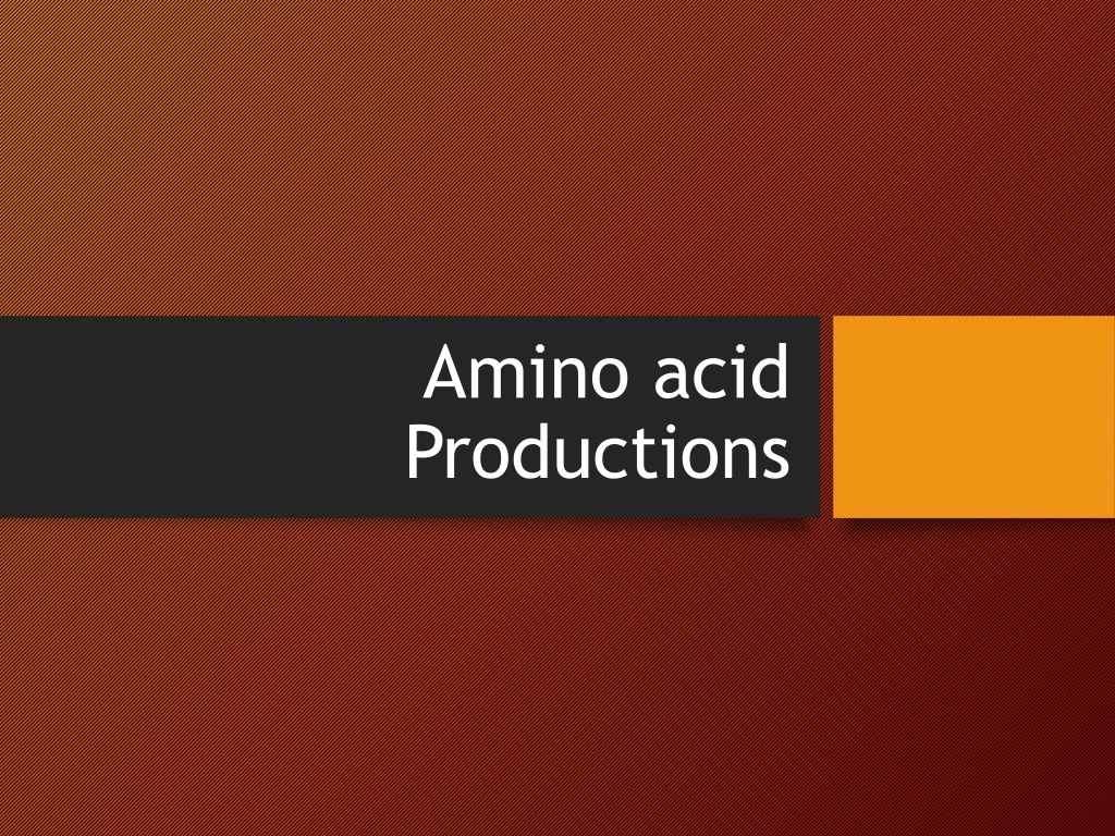 amino acid productions
