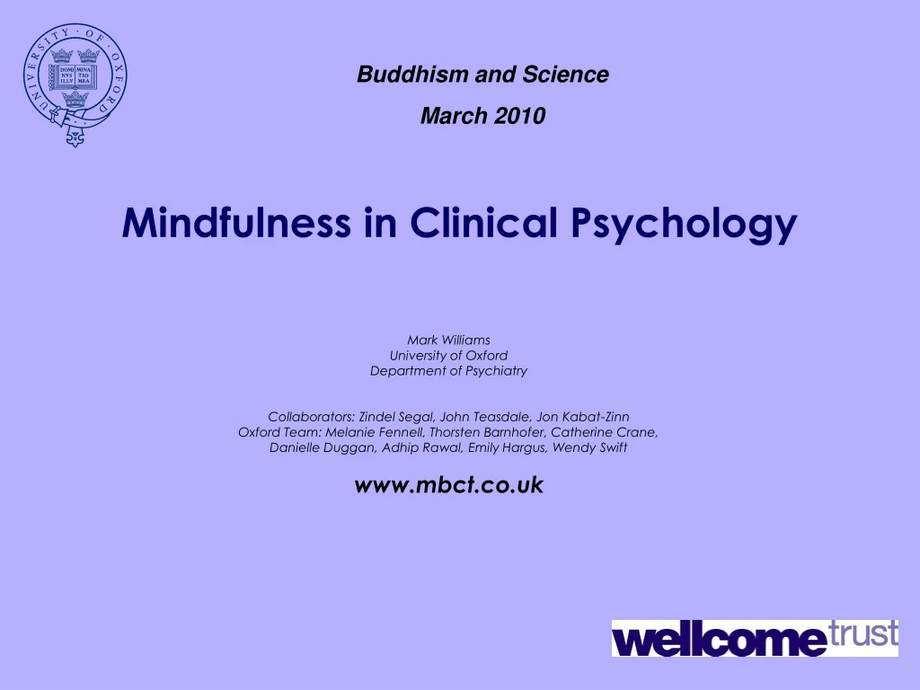 mindfulness in clinical psychology