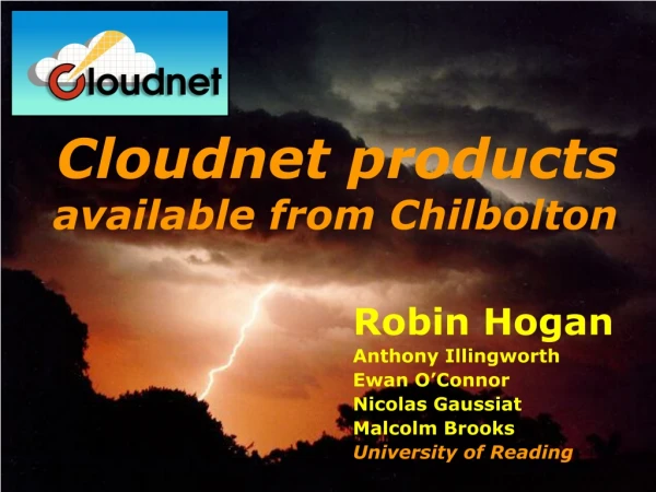 Cloudnet products available from Chilbolton