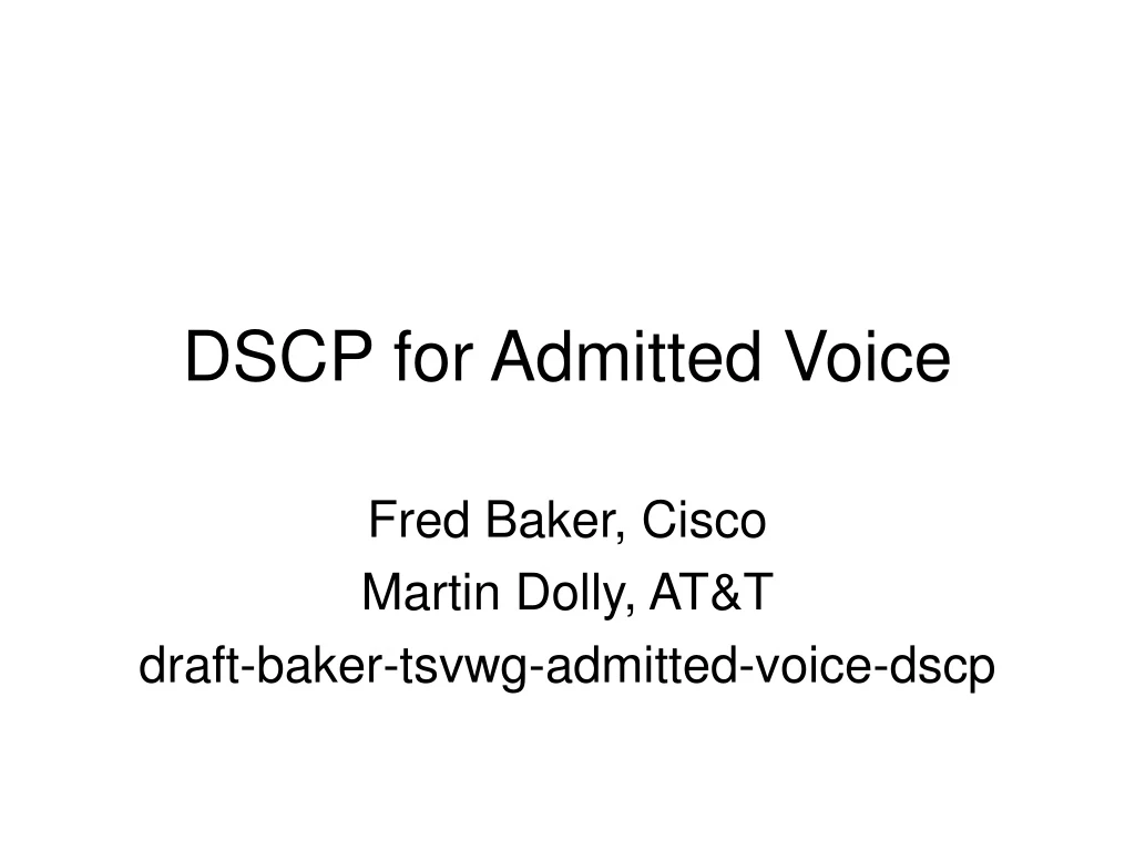 dscp for admitted voice