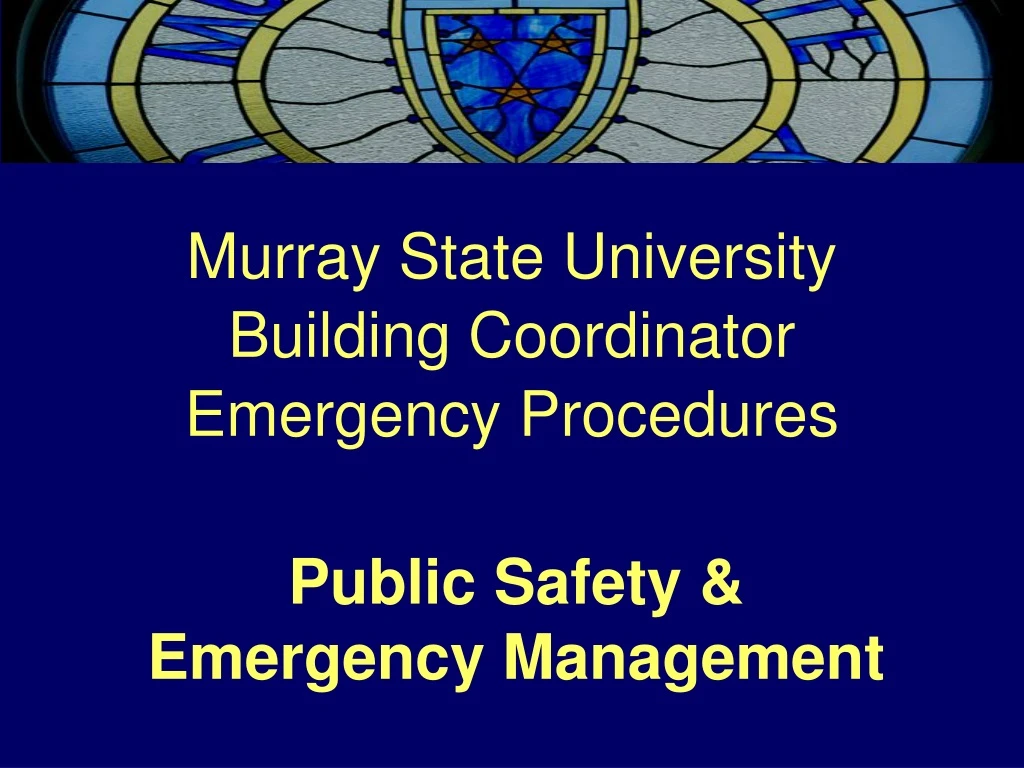 murray state university building coordinator emergency procedures