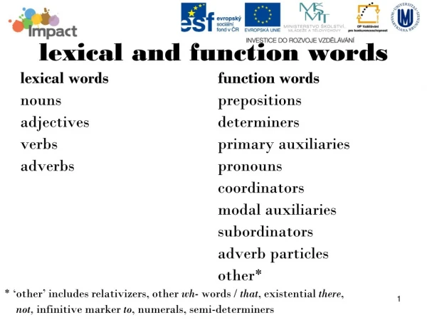 lexical and function words
