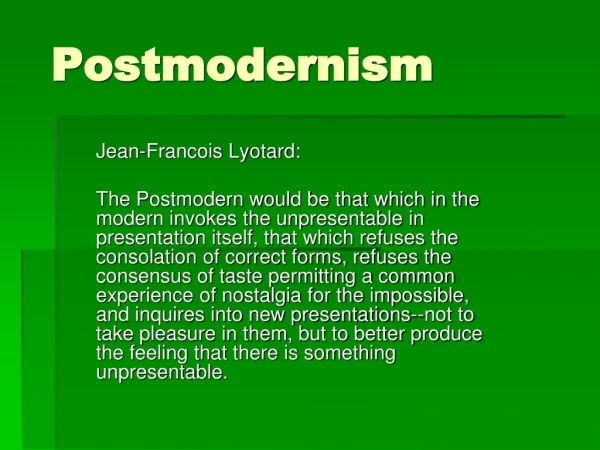 Postmodernism