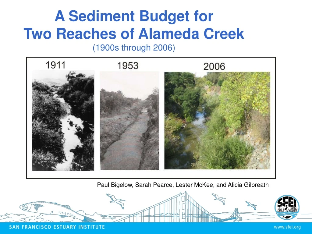 a sediment budget for two reaches of alameda