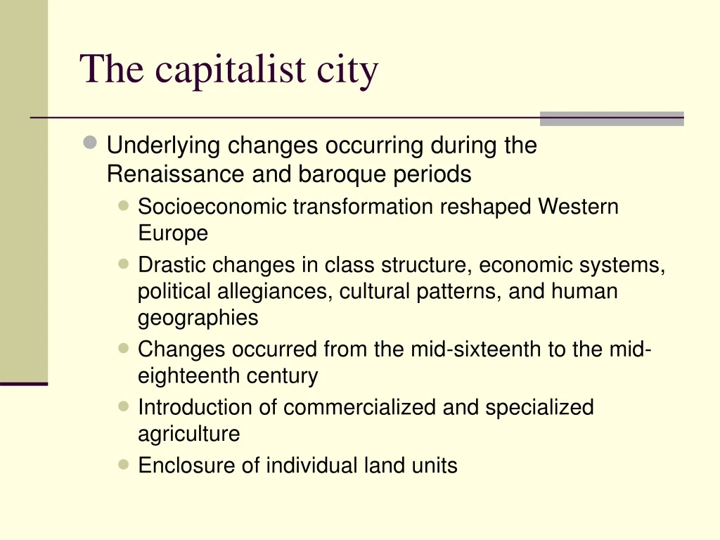 the capitalist city