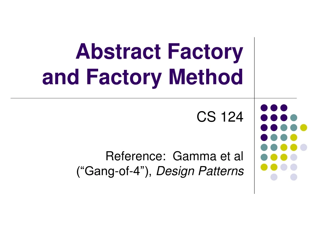 abstract factory and factory method