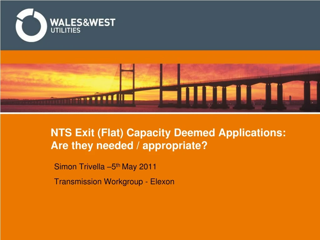 nts exit flat capacity deemed applications are they needed appropriate