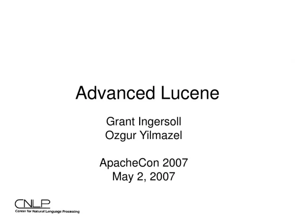 Advanced Lucene