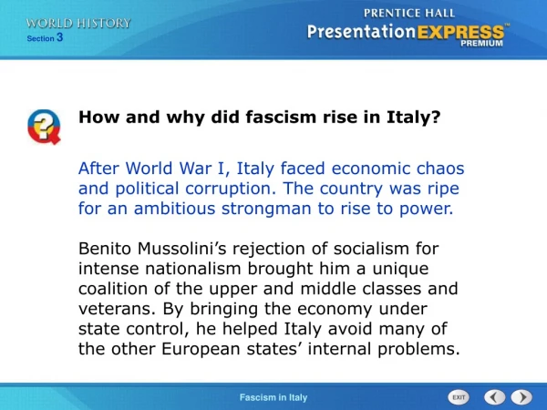 How and why did fascism rise in Italy?