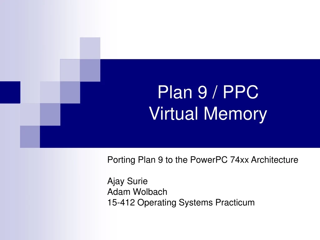 plan 9 ppc virtual memory