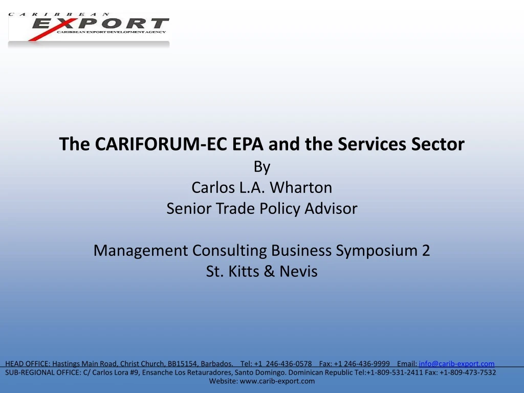 the cariforum ec epa and the services sector