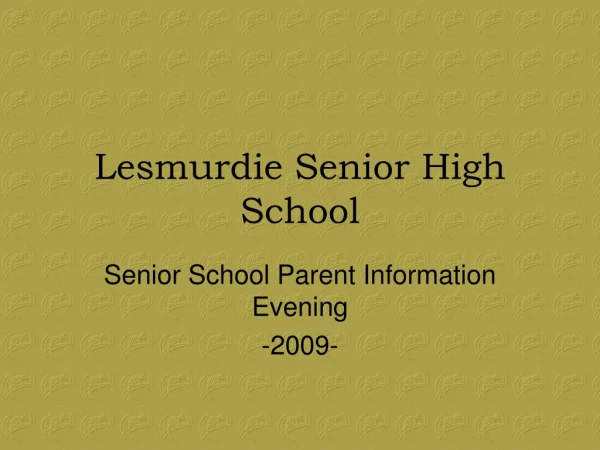 Lesmurdie Senior High School