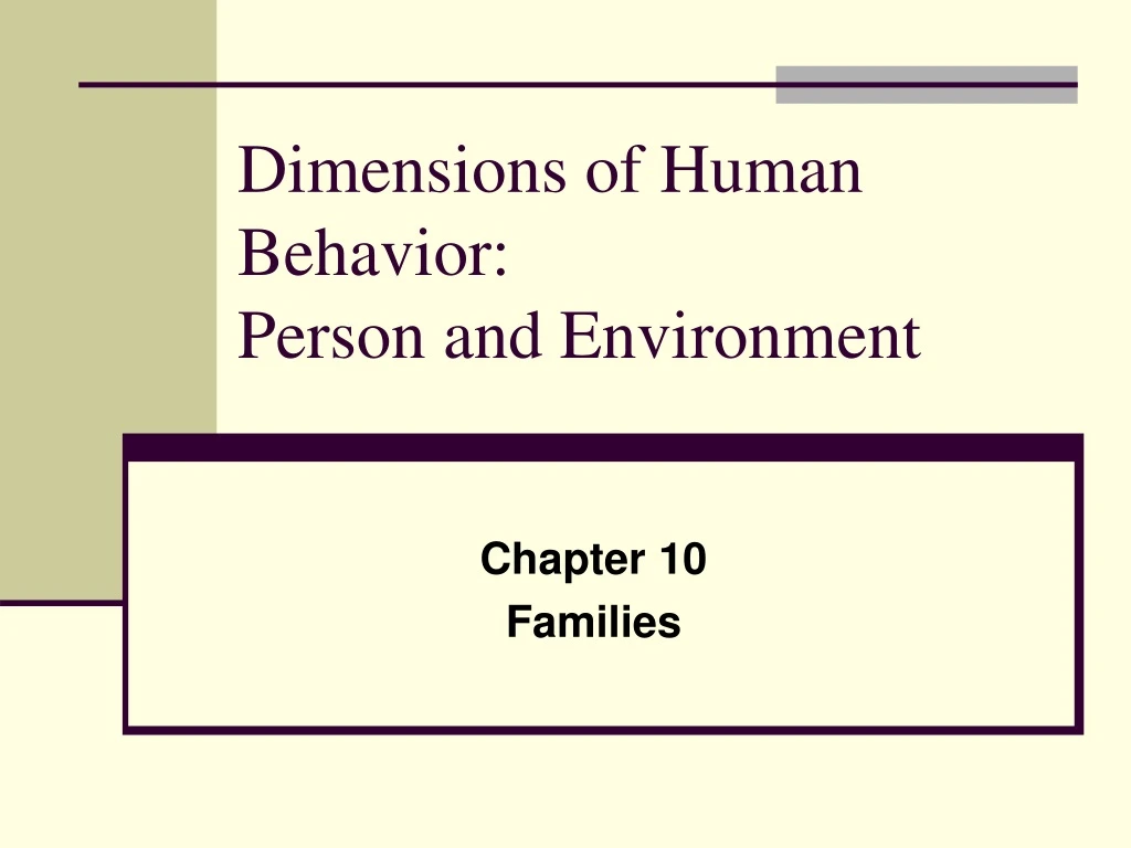 dimensions of human behavior person and environment
