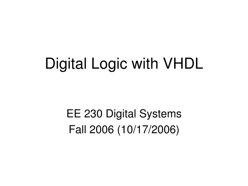 digital logic with vhdl