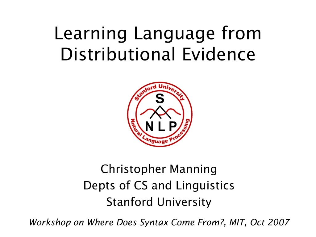 learning language from distributional evidence