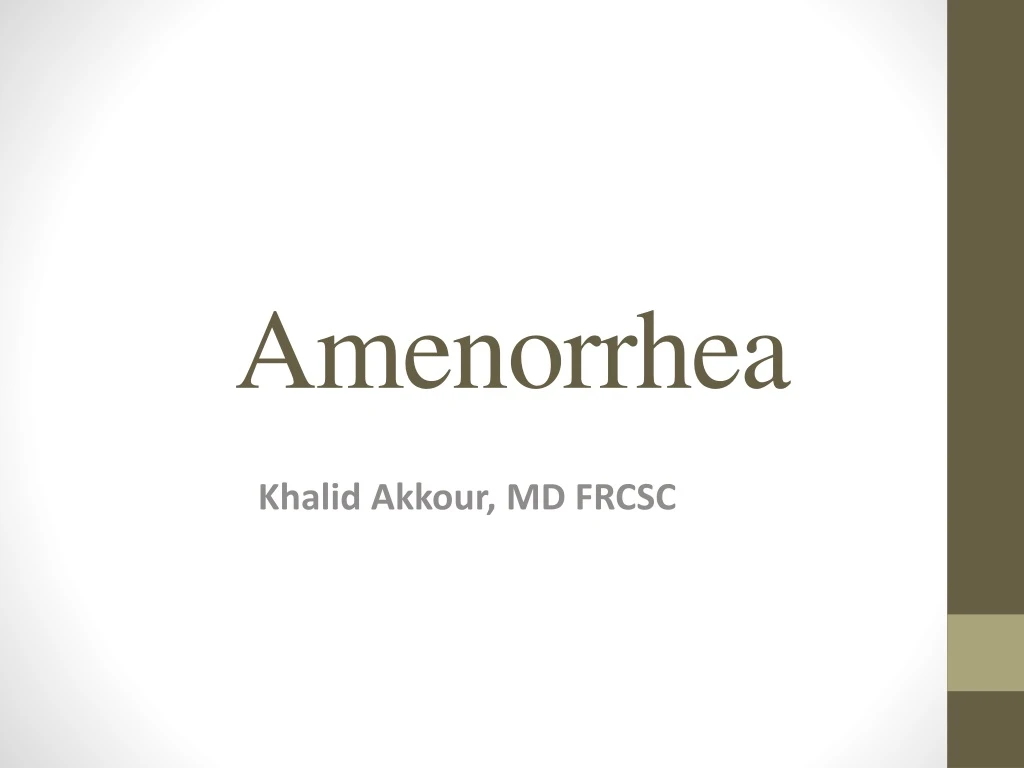 amenorrhea