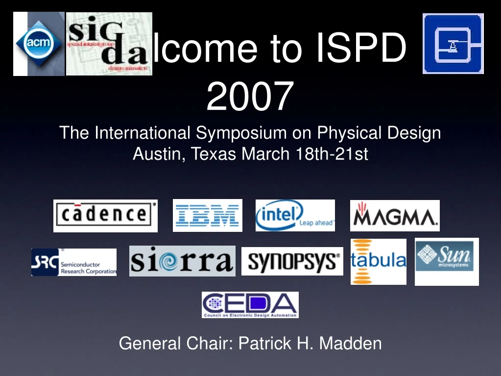 welcome to ispd 2007