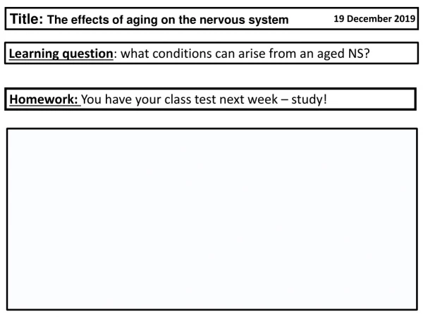 Learning question : what conditions can arise from an aged NS?