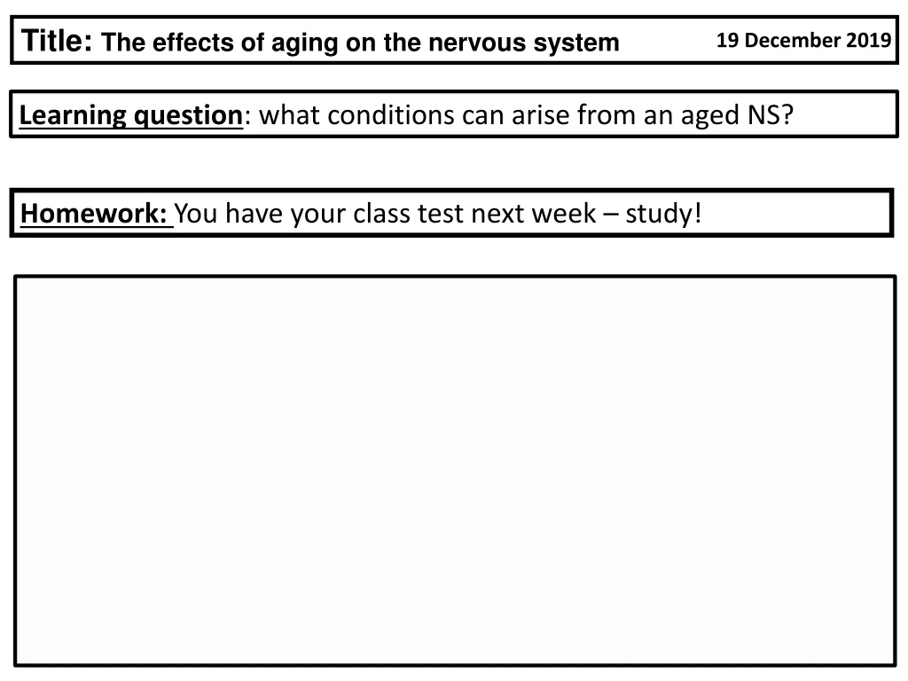 title the effects of aging on the nervous system