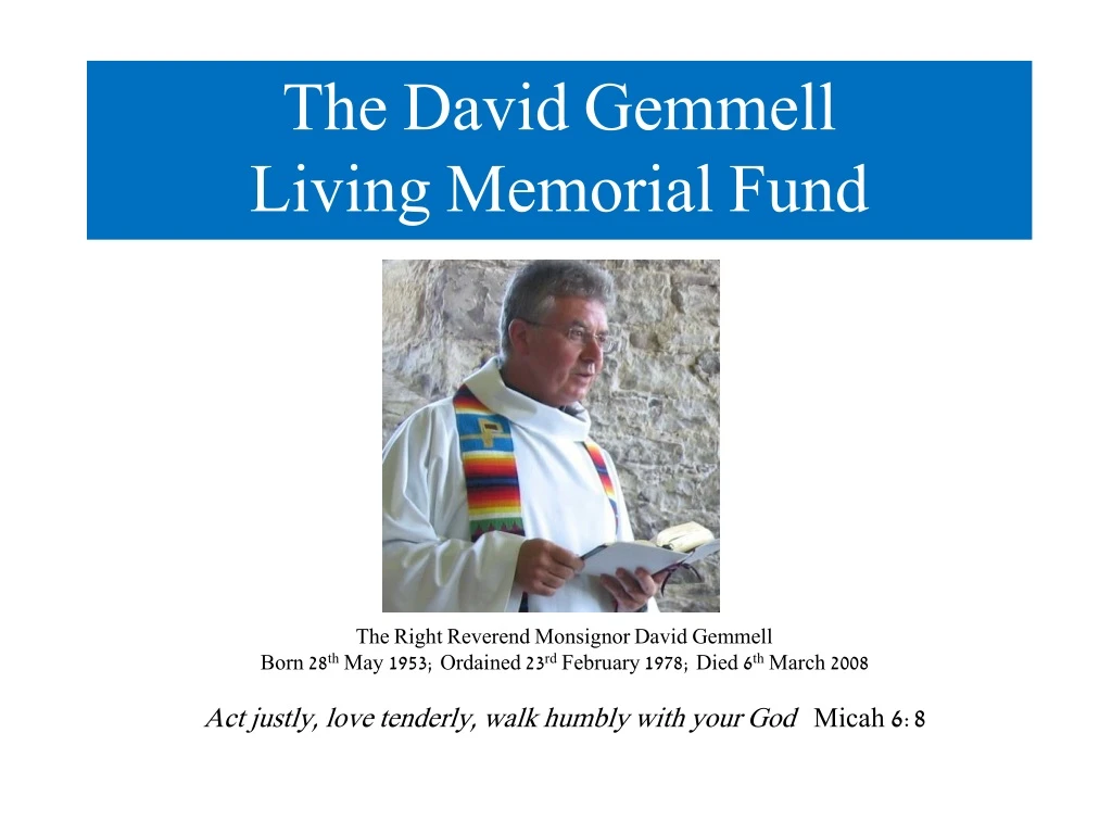 the david gemmell living memorial fund