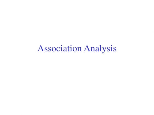 Association Analysis